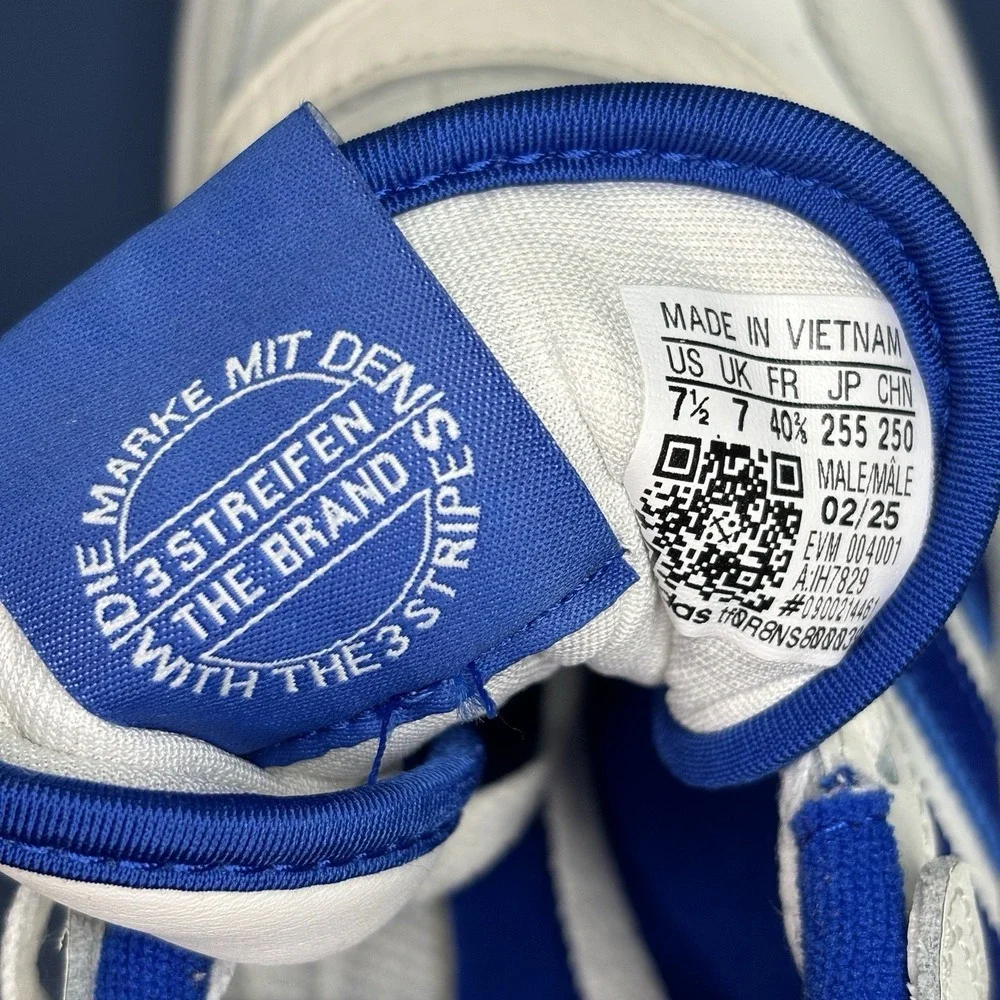 Adidas Shoes Mens 7.5 Forum Low CL White Royal Blue IH7829 Leather Sneaker Retro